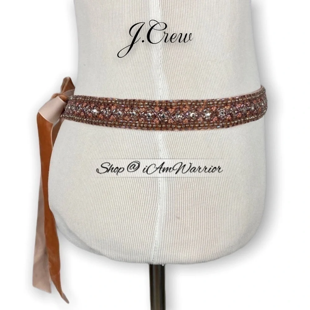 J.Crew NWOT beaded blush velvet sash belt *shop@iamwarrior
